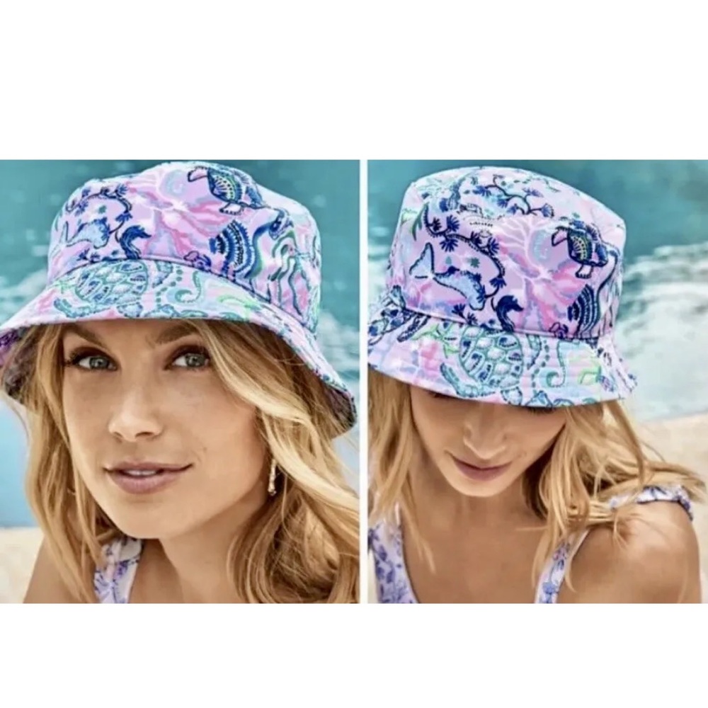 Lilly Pulitzer Lilac Freesia Mermaid Printed Bucket Hat One Size